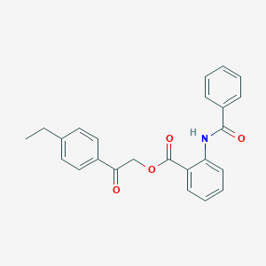 molecular formula C24H21NO4 B338699 2-(4-Ethylphenyl)-2-oxoethyl 2-(benzoylamino)benzoate 