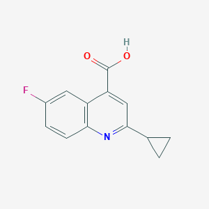 molecular formula C13H10FNO2 B3386996 2-Cyclopropyl-6-fluoroquinoline-4-carboxylic acid CAS No. 784-58-7