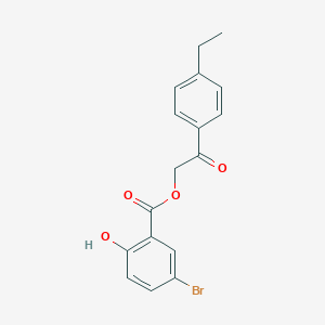 molecular formula C17H15BrO4 B338700 2-(4-Ethylphenyl)-2-oxoethyl 5-bromo-2-hydroxybenzoate 