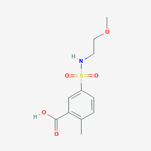 molecular formula C11H15NO5S B3387001 5-[(2-Methoxyethyl)sulfamoyl]-2-methylbenzoic acid CAS No. 784172-04-9