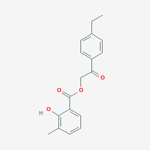 molecular formula C18H18O4 B338702 2-(4-Ethylphenyl)-2-oxoethyl 2-hydroxy-3-methylbenzoate 