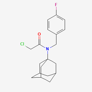 molecular formula C19H23ClFNO B3387035 N-(adamantan-1-yl)-2-chloro-N-[(4-fluorophenyl)methyl]acetamide CAS No. 785792-27-0