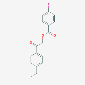 molecular formula C17H15FO3 B338704 2-(4-Ethylphenyl)-2-oxoethyl 4-fluorobenzoate 