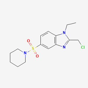 molecular formula C15H20ClN3O2S B3387042 2-(chloromethyl)-1-ethyl-5-(piperidine-1-sulfonyl)-1H-1,3-benzodiazole CAS No. 785792-45-2