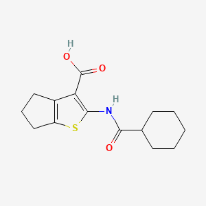 molecular formula C15H19NO3S B3387085 2-cyclohexaneamido-4H,5H,6H-cyclopenta[b]thiophene-3-carboxylic acid CAS No. 790263-42-2