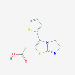 molecular formula C11H10N2O2S2 B3387093 2-[3-(thiophen-2-yl)-5H,6H-imidazo[2,1-b][1,3]thiazol-2-yl]acetic acid CAS No. 790263-50-2
