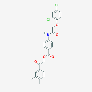 molecular formula C25H21Cl2NO5 B338712 2-(3,4-Dimethylphenyl)-2-oxoethyl 4-{[(2,4-dichlorophenoxy)acetyl]amino}benzoate 