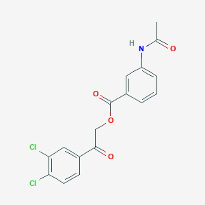 molecular formula C17H13Cl2NO4 B338715 2-(3,4-Dichlorophenyl)-2-oxoethyl 3-(acetylamino)benzoate 