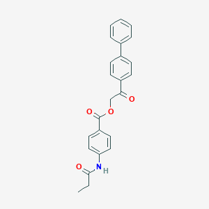 molecular formula C24H21NO4 B338716 2-[1,1'-Biphenyl]-4-yl-2-oxoethyl 4-(propionylamino)benzoate 