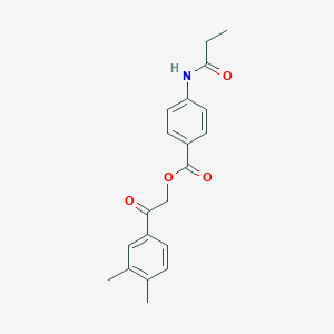molecular formula C20H21NO4 B338718 2-(3,4-Dimethylphenyl)-2-oxoethyl 4-(propionylamino)benzoate 