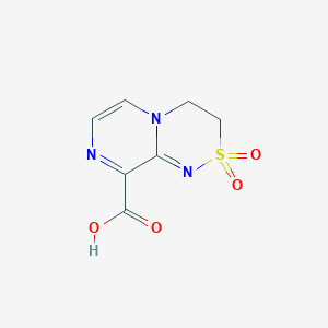 molecular formula C7H7N3O4S B3387185 3,4-Dihydropyrazino[2,1-c][1,2,4]thiadiazine-9-carboxylic acid 2,2-dioxide CAS No. 793716-00-4