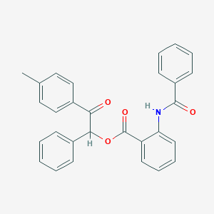 molecular formula C29H23NO4 B338722 2-(4-Methylphenyl)-2-oxo-1-phenylethyl 2-(benzoylamino)benzoate 