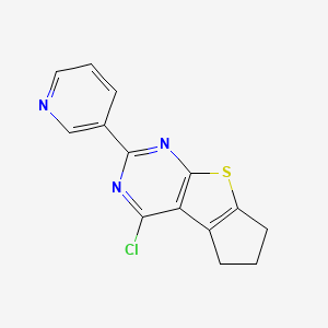 molecular formula C14H10ClN3S B3387247 4-chloro-2-pyridin-3-yl-6,7-dihydro-5H-cyclopenta[4,5]thieno[2,3-d]pyrimidine CAS No. 796067-64-6