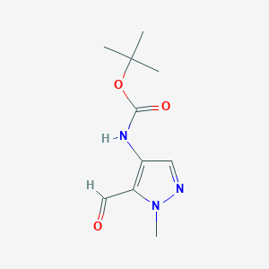 molecular formula C10H15N3O3 B3387255 tert-butyl (5-formyl-1-methyl-1H-pyrazol-4-yl)carbamate CAS No. 796845-65-3