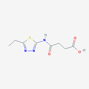 molecular formula C8H11N3O3S B3387268 3-[(5-Ethyl-1,3,4-thiadiazol-2-yl)carbamoyl]propanoic acid CAS No. 79888-40-7