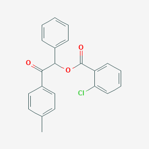 molecular formula C22H17ClO3 B338730 2-(4-Methylphenyl)-2-oxo-1-phenylethyl 2-chlorobenzoate 