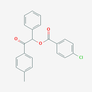 molecular formula C22H17ClO3 B338731 2-(4-Methylphenyl)-2-oxo-1-phenylethyl 4-chlorobenzoate 