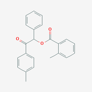 molecular formula C23H20O3 B338732 2-(4-Methylphenyl)-2-oxo-1-phenylethyl 2-methylbenzoate 
