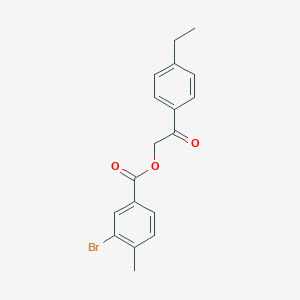 molecular formula C18H17BrO3 B338740 2-(4-Ethylphenyl)-2-oxoethyl 3-bromo-4-methylbenzoate 