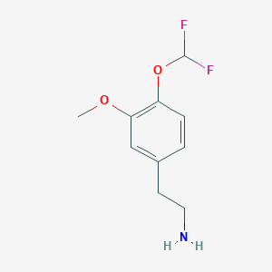 molecular formula C10H13F2NO2 B3387415 2-[4-(Difluoromethoxy)-3-methoxyphenyl]ethanamine CAS No. 823234-68-0