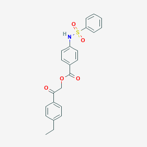 molecular formula C23H21NO5S B338744 2-(4-Ethylphenyl)-2-oxoethyl 4-[(phenylsulfonyl)amino]benzoate 