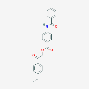 molecular formula C24H21NO4 B338747 2-(4-Ethylphenyl)-2-oxoethyl 4-(benzoylamino)benzoate 