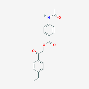 molecular formula C19H19NO4 B338748 2-(4-Ethylphenyl)-2-oxoethyl 4-(acetylamino)benzoate 