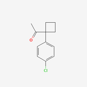 molecular formula C12H13ClO B3387544 1-(1-(4-Chlorophenyl)cyclobutyl)ethanone CAS No. 84467-20-9