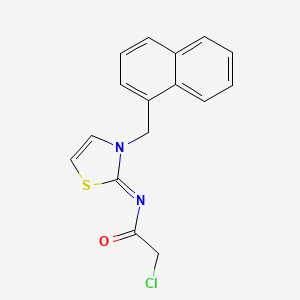 2-chloro-N-[3-(naphthalen-1-ylmethyl)-2,3-dihydro-1,3-thiazol-2-ylidene]acetamide