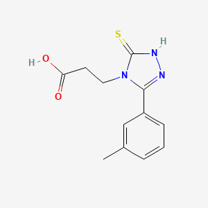 molecular formula C12H13N3O2S B3387613 3-[3-(3-methylphenyl)-5-sulfanyl-4H-1,2,4-triazol-4-yl]propanoic acid CAS No. 847783-62-4