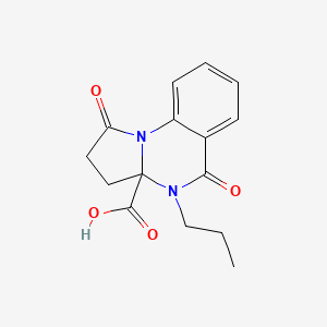 molecular formula C15H16N2O4 B3387628 1,5-dioxo-4-propyl-1H,2H,3H,3aH,4H,5H-pyrrolo[1,2-a]quinazoline-3a-carboxylic acid CAS No. 848052-91-5