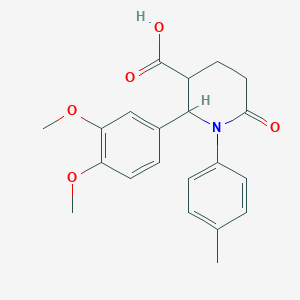 2-(3,4-Dimethoxyphenyl)-1-(4-methylphenyl)-6-oxopiperidine-3-carboxylic acid