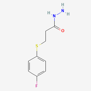 molecular formula C9H11FN2OS B3387718 3-[(4-Fluorophenyl)sulfanyl]propanehydrazide CAS No. 851169-59-0