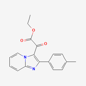molecular formula C18H16N2O3 B3387757 Ethyl 2-[2-(4-methylphenyl)imidazo[1,2-a]pyridin-3-yl]-2-oxoacetate CAS No. 851814-14-7