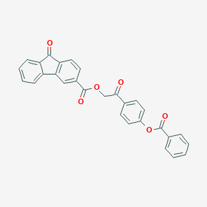molecular formula C29H18O6 B338781 2-[4-(benzoyloxy)phenyl]-2-oxoethyl 9-oxo-9H-fluorene-3-carboxylate 