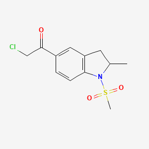molecular formula C12H14ClNO3S B3387828 2-chloro-1-(1-methanesulfonyl-2-methyl-2,3-dihydro-1H-indol-5-yl)ethan-1-one CAS No. 852388-73-9