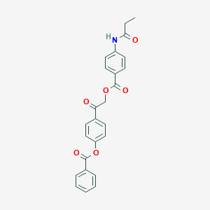 molecular formula C25H21NO6 B338783 2-[4-(Benzoyloxy)phenyl]-2-oxoethyl 4-(propionylamino)benzoate 
