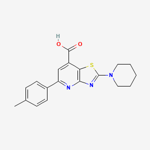 molecular formula C19H19N3O2S B3387857 5-(4-Methylphenyl)-2-(piperidin-1-yl)-[1,3]thiazolo[4,5-b]pyridine-7-carboxylic acid CAS No. 852400-01-2