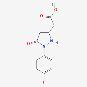 molecular formula C11H9FN2O3 B3387880 2-[1-(4-fluorophenyl)-5-oxo-2,5-dihydro-1H-pyrazol-3-yl]acetic acid CAS No. 852851-74-2