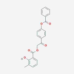molecular formula C23H18O6 B338789 2-[4-(Benzoyloxy)phenyl]-2-oxoethyl 2-hydroxy-3-methylbenzoate 