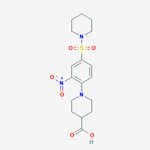 molecular formula C17H23N3O6S B3387924 1-[2-Nitro-4-(piperidine-1-sulfonyl)phenyl]piperidine-4-carboxylic acid CAS No. 854035-95-3