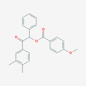 molecular formula C24H22O4 B338794 2-(3,4-Dimethylphenyl)-2-oxo-1-phenylethyl 4-methoxybenzoate 
