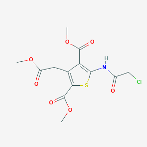 molecular formula C13H14ClNO7S B3387947 2,4-Dimethyl 5-(2-chloroacetamido)-3-(2-methoxy-2-oxoethyl)thiophene-2,4-dicarboxylate CAS No. 854357-38-3