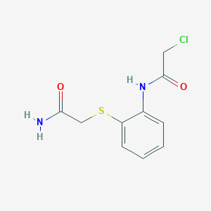 molecular formula C10H11ClN2O2S B3387950 2-{[2-(2-Chloroacetamido)phenyl]sulfanyl}acetamide CAS No. 854357-43-0