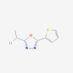 molecular formula C8H7ClN2OS B3387960 2-(1-Chloroethyl)-5-(thiophen-2-yl)-1,3,4-oxadiazole CAS No. 854357-49-6