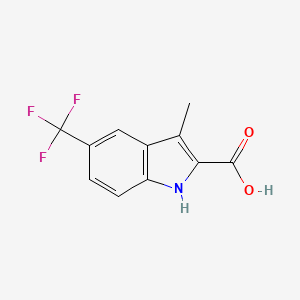 molecular formula C11H8F3NO2 B3387970 3-Methyl-5-(trifluoromethyl)-1H-indole-2-carboxylic acid CAS No. 854531-37-6
