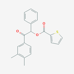 molecular formula C21H18O3S B338800 2-(3,4-Dimethylphenyl)-2-oxo-1-phenylethyl 2-thiophenecarboxylate 