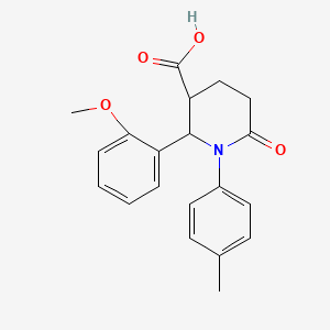 molecular formula C20H21NO4 B3388011 2-(2-Methoxyphenyl)-1-(4-methylphenyl)-6-oxopiperidine-3-carboxylic acid CAS No. 855715-33-2
