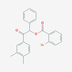 molecular formula C23H19BrO3 B338803 2-(3,4-Dimethylphenyl)-2-oxo-1-phenylethyl 2-bromobenzoate 