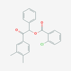 molecular formula C23H19ClO3 B338804 2-(3,4-Dimethylphenyl)-2-oxo-1-phenylethyl 2-chlorobenzoate 